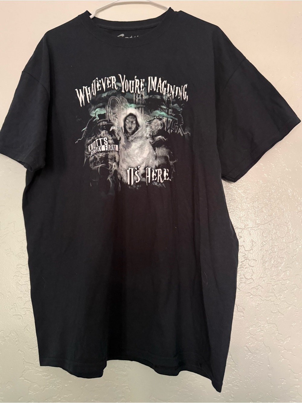 Knott's Scary Farm Black Graphic Tee - "Whatever You're Imagining, It's Here"